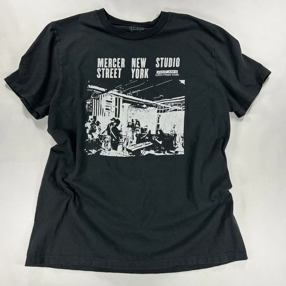Brandy Melville John Galt Woman's Graphic T-Shirt Black Mercer Street Studio - Picture 1 of 5